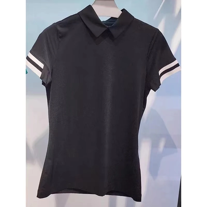 

Summer Women Black Tennis Polo Shirt T-Shirt New Sports Quick-Dry Short Sleeve Shirt Top Ladies Clothes