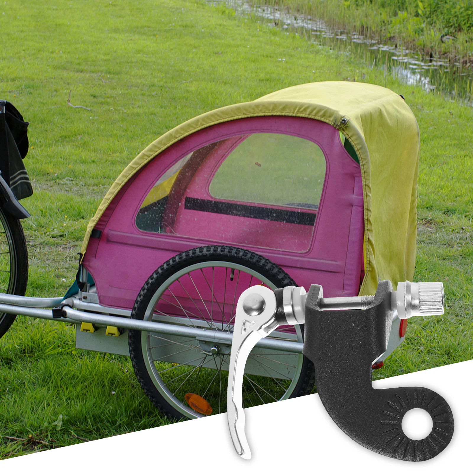 

2pcs Universal Bike Trailer Hitch Steel Coupler Adapter Connector Mount For Electric Bicycles Easy Install No Tools Black