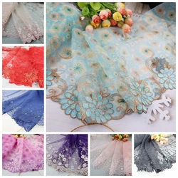 Wholesale Lot 1 Yards Delicate Embroidered flower Pink/Purple/Red/White/Black tulle lace trim DIY/sewing/Wedding Lace 03