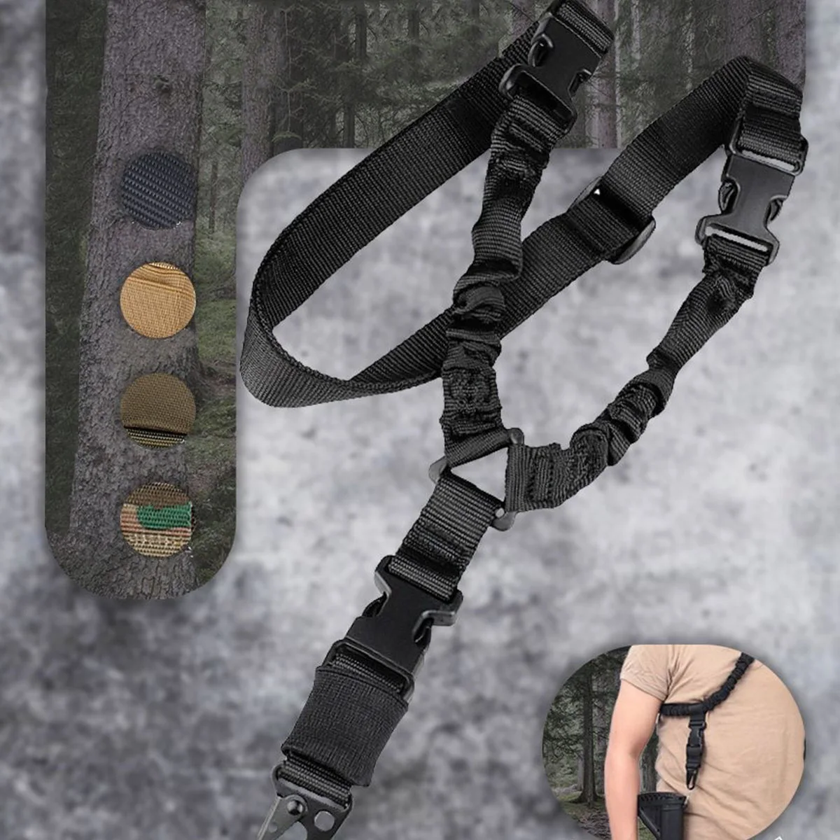 Eslinga táctica de un punto ajustable para Airsoft y Paintball - imagen 2