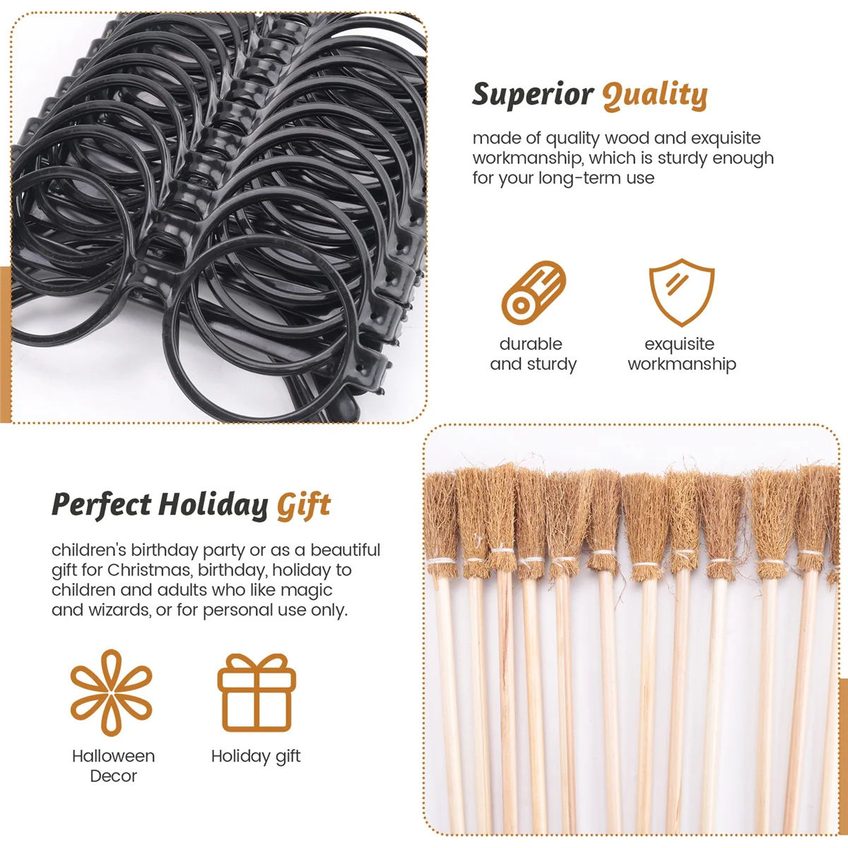 36 buah pensil dan pensil dan pensil penyihir dengan bingkai Bulat tanpa lensa, perlengkapan tema penyihir