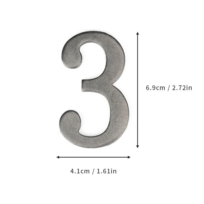 Silberne Metalltürnummer mit Magneten, 7 x 4 cm, Hausnummer, Wohnungstürnummer für Outdoor, Hotel, Zuhause, Briefkastenetikett – Detail 10