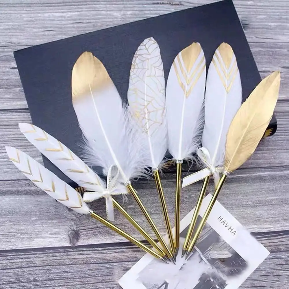 

Christmas Gift Smooth Novelty Stationery Ballpoint Pens Signature Writing Tool Feather Pen