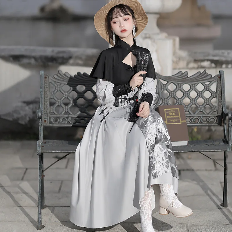 Lolita-中国の漢服ドレス,カワイイプリンセスブラック,日本のハラジュク,かわいいコスプレスーツ