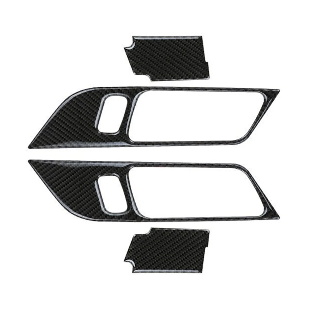 Carbon Fiber Interior Car Door Handle Frame Decoration Stickers Trim Cover for GT 2015-2021 image 2
