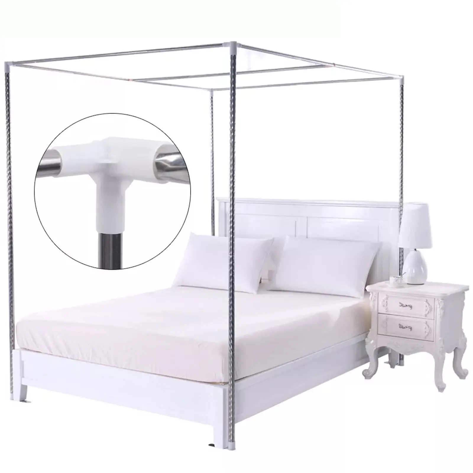 1.522m Mosquito Net Support, Stainless Steel Bracket for 4.92ft & 5.91ft Beds, M