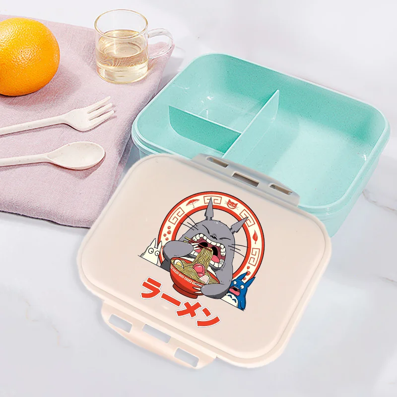Totoro kawaii lancheira menina menino miyazakis anime bento caixas estudante escola piquenique recipientes de armazenamento de alimentos caso presente das crianças