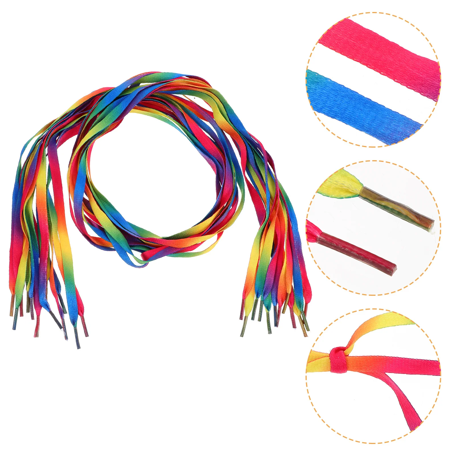 

6Pairs Rainbow Shoelaces Multifunctional Cotton Polyester Blend Perfect for Sneakers Canvas Shoes Gift Wrapping