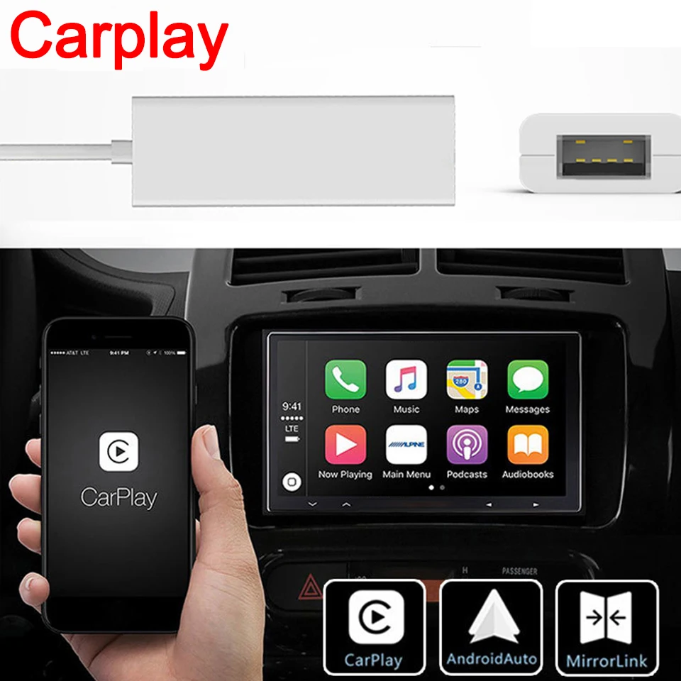 

Carlinkit Wired Apple Carplay Dongle Android Auto Carplay Smart Link USB Dongle Adapter for Navigation Media Player Mirrorlink