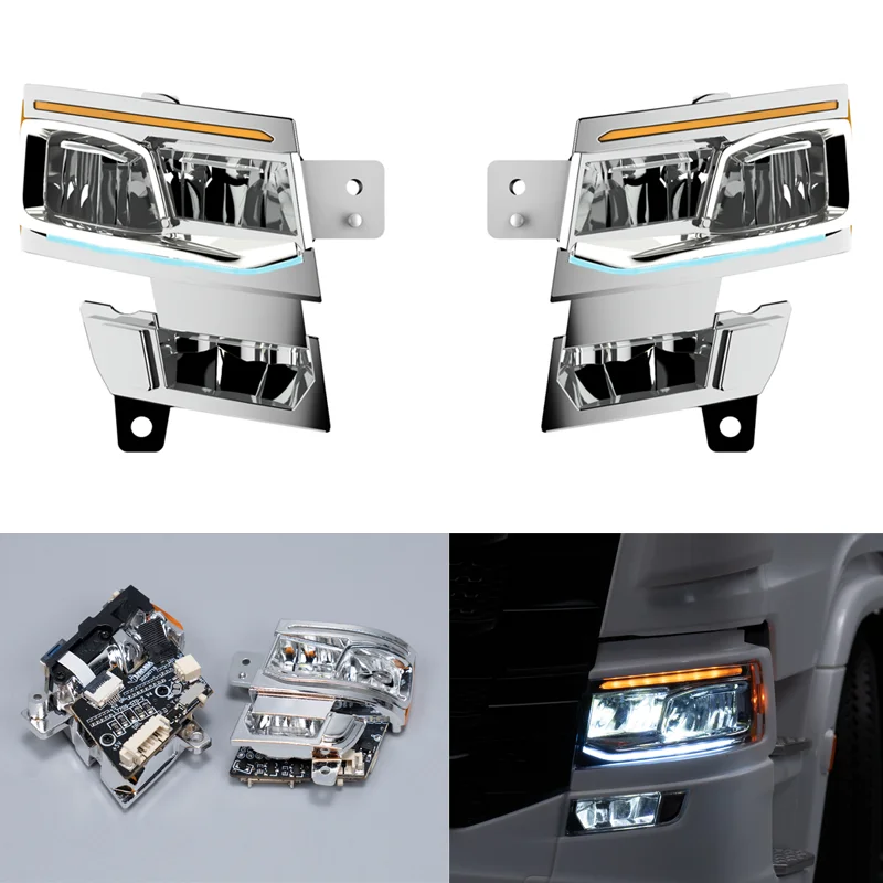 RC Truck LED 5V Headlight Lighting System Lamp for 1/14 Tamiya SCANIA Scania 770S 8X4 56368 56371 Nooxion MFC-03 M24 Car