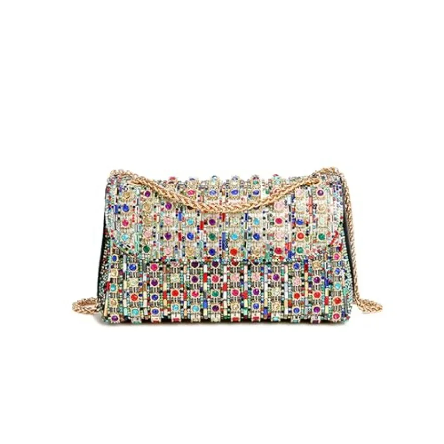 

Sweetovo Rhinestones Clutch Purses for Women Chain Shoulder Bags Sparkly Evening Bags for Cocktail Prom Party Wedding