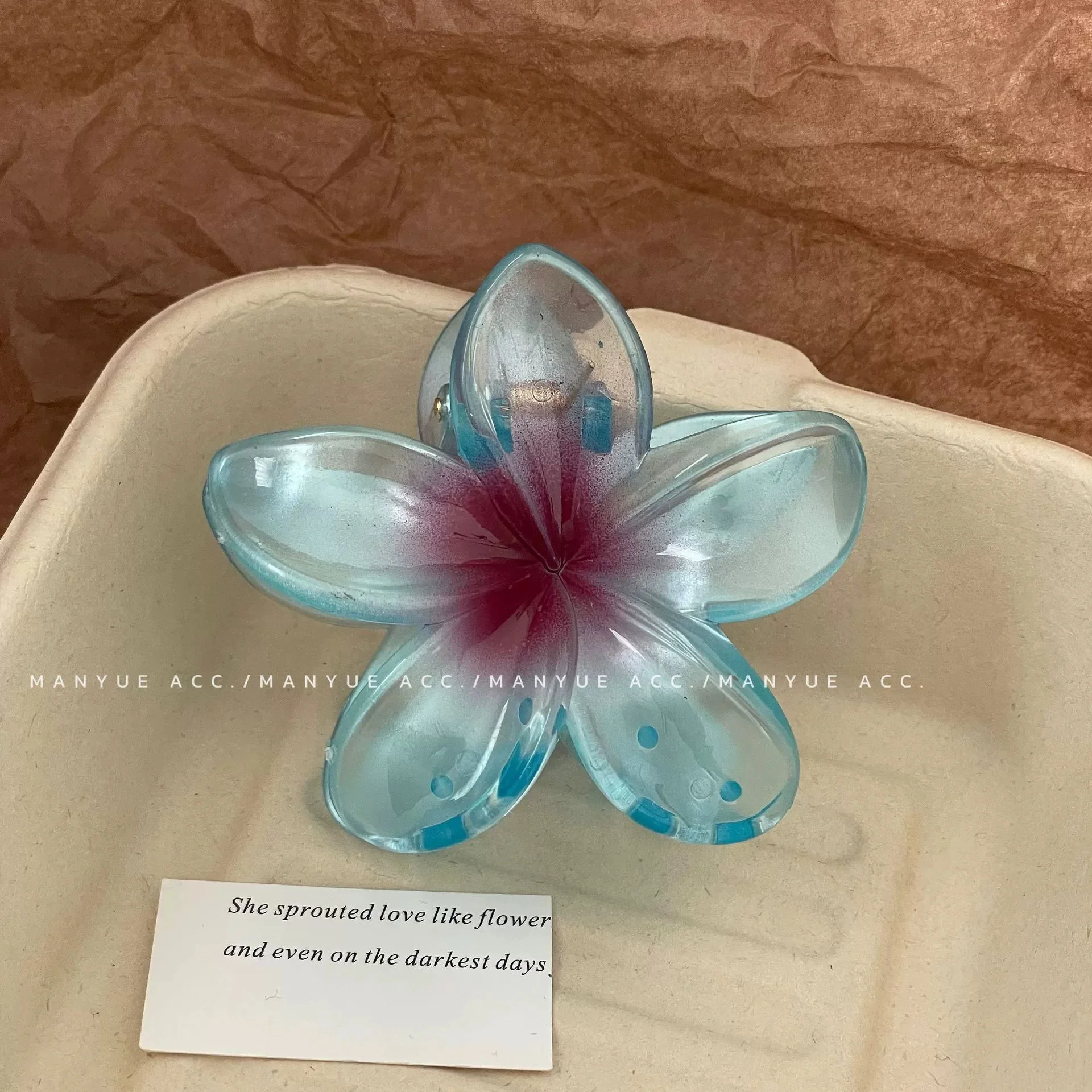 Elegante Farbverlauf-Haarspangen, Blumen-Haarklammern, große modische Haarschmuck-Haarnadeln für Damen und Mädchen, Krabben-Haarspangen, Haar-Accessoires – Detail 12
