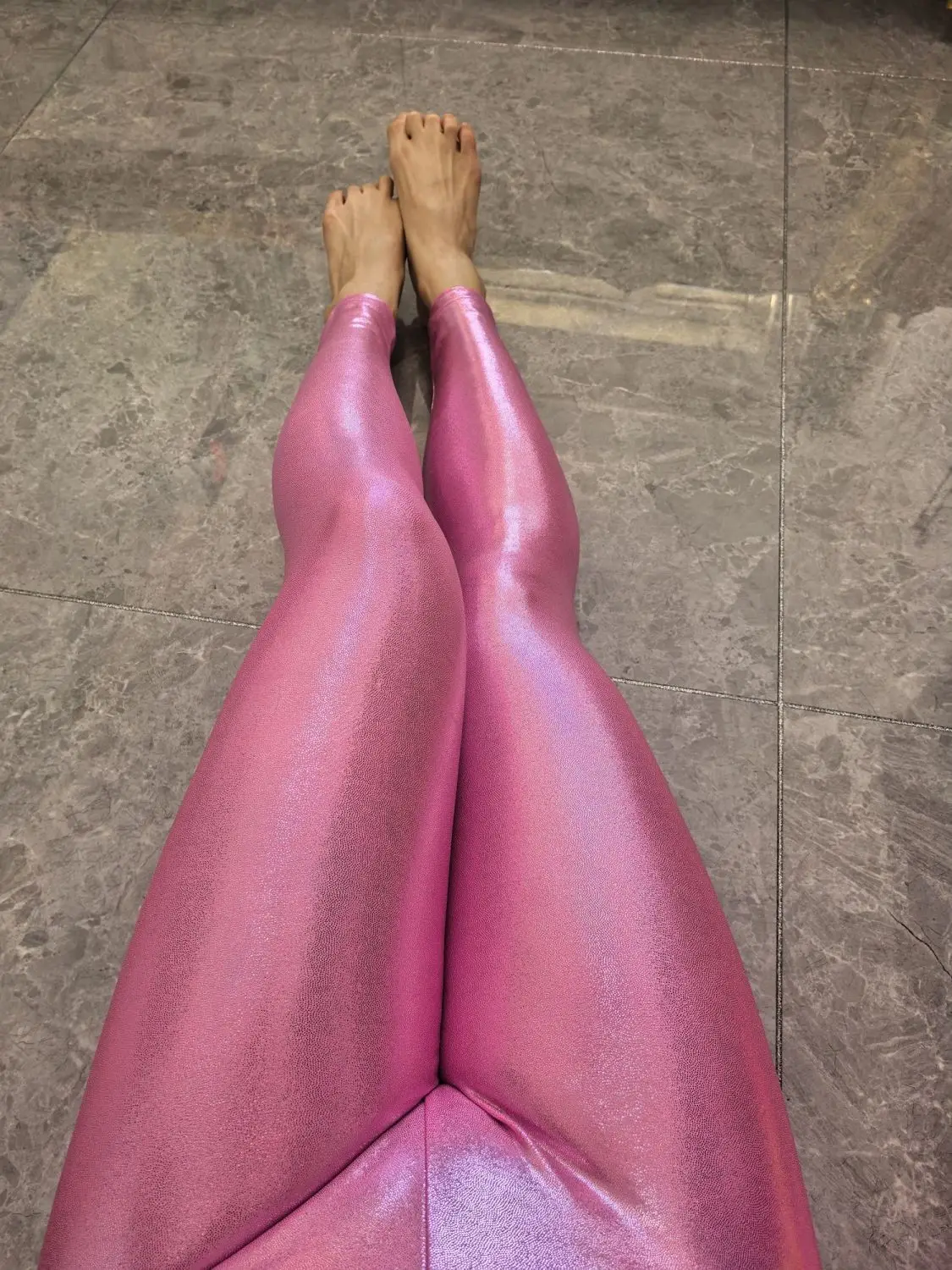 

Glossy Shiny High Waist Yoga Pants Tight Women Workout Sports Leggings Fitness Plus Size Gym Trousers