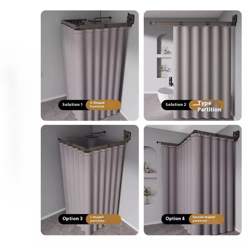 Z-shape Folding Invisible Bathroom No Punching Toilet Bathing