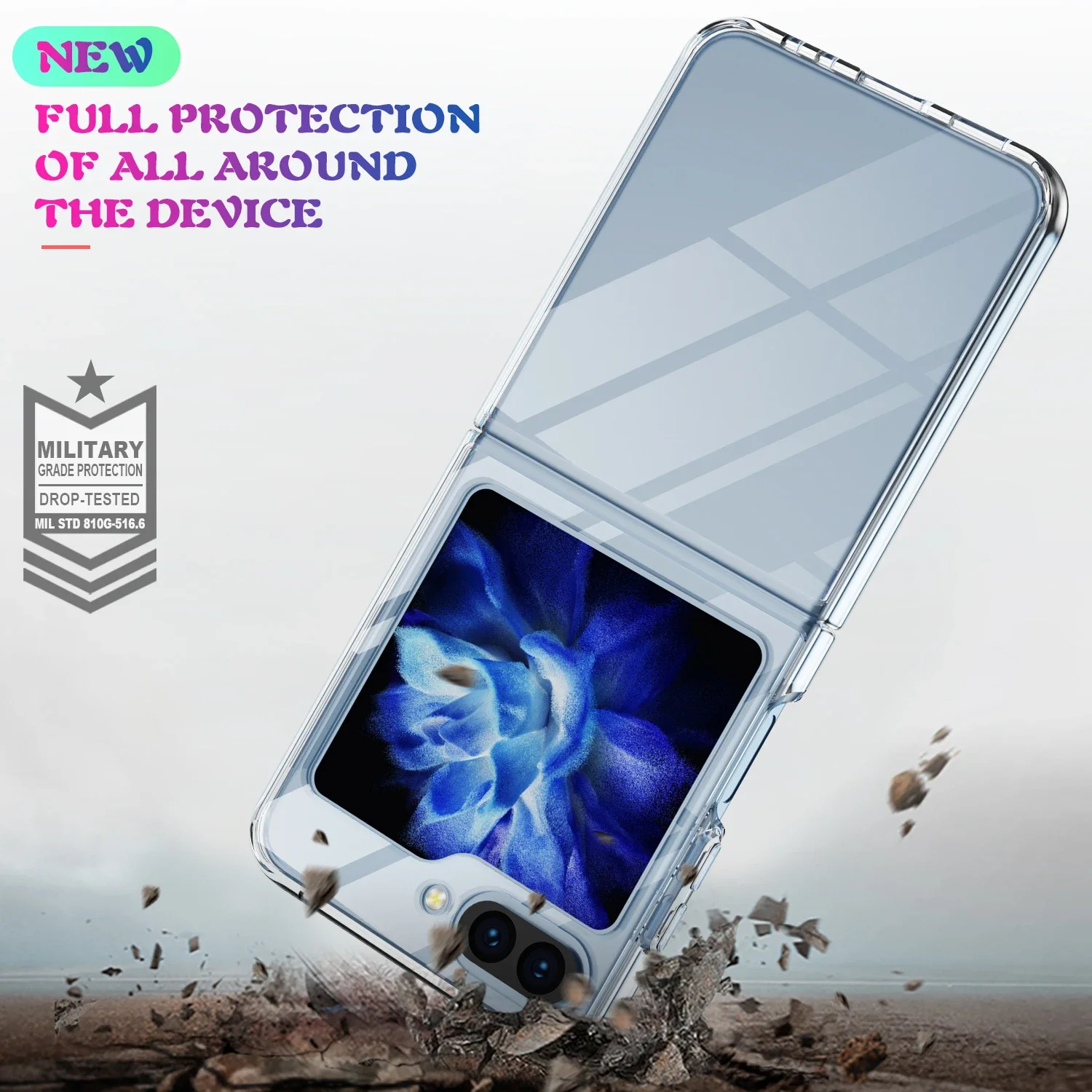 Clear Thin Cover Case for Samsung Galaxy Z Flip 7 6 5 4 flip7 FE flip6 Flip4 Flip5 Flip 3 2 1 Flip3 Flip2 Cell Phone Funda