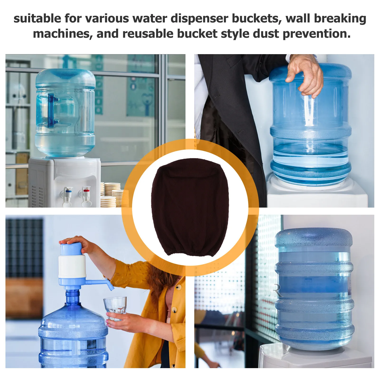 Water Dispenser Cover Elastic Edge Design Polyester Fabric Barrel Cover for Gallon Water Jug Office Home Kitchen Protection