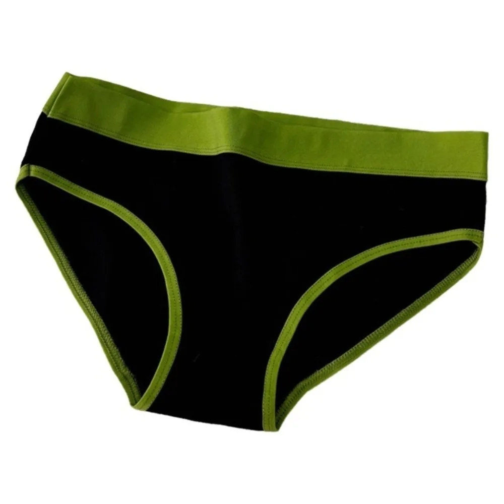 Ins Cotton Crotch Sports Style Briefs Mid Waist Patchwork Women's Underwear Female Lingerie Triangle Panties Four Seasons