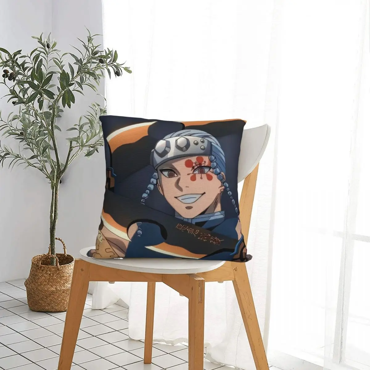 Sound Hashira Tengen Uzui Square Pillowcases Sofa Anime Demon Slayer Cushion Case Creative Home Decoration Pillow Cover 40*40