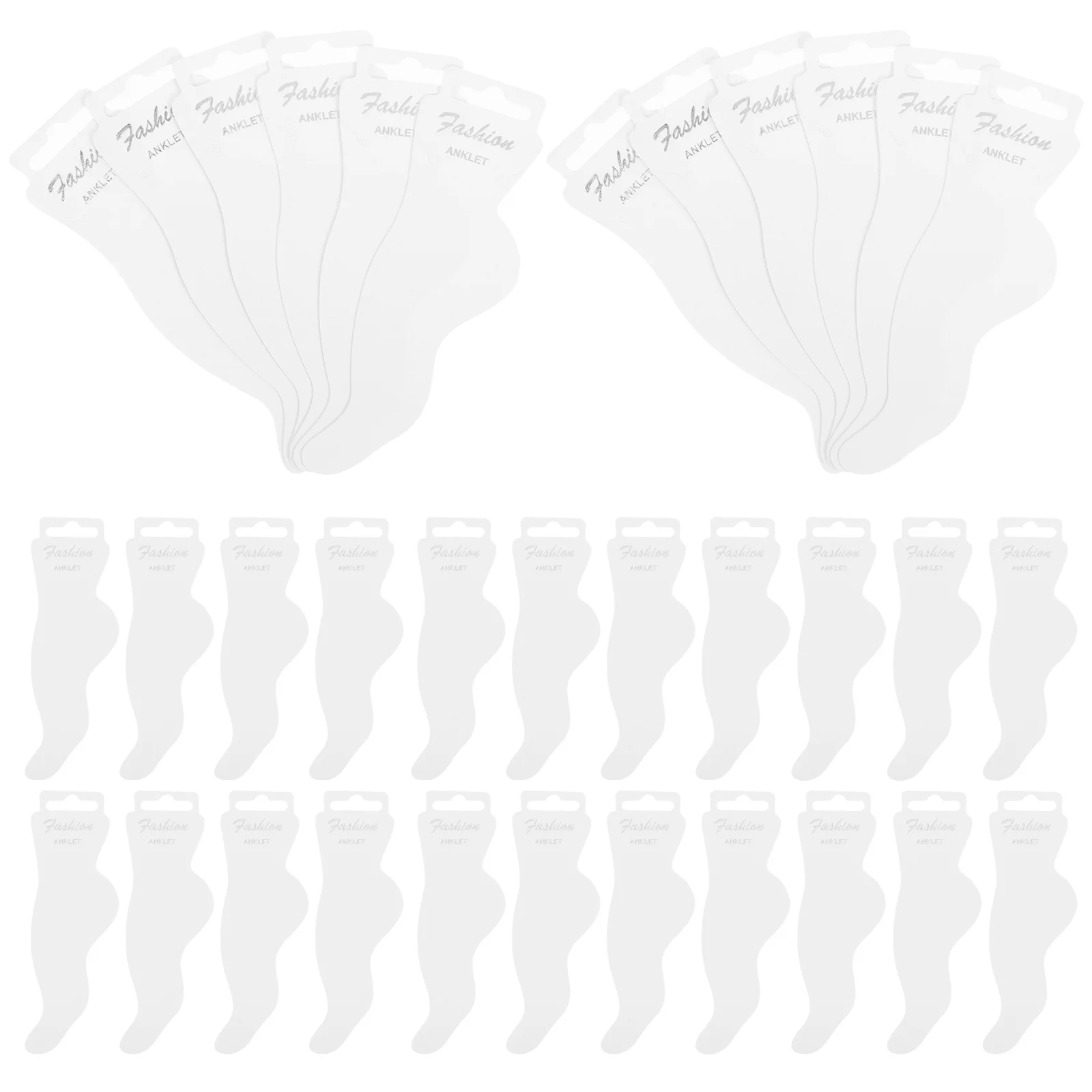 

100pcs Card Earring Jewelry Display Cards Feet Shape Blank Paper Tags For Necklace Bracelet Anklet White Display Cards Gift