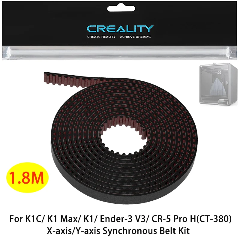 

Creality Official K1C/K1/K1 Max/Ender-3 V3 X-axis/Y-axis Synchronous Belt Kit 1.8m Closed-Loop Timing Belt 3D Printer part