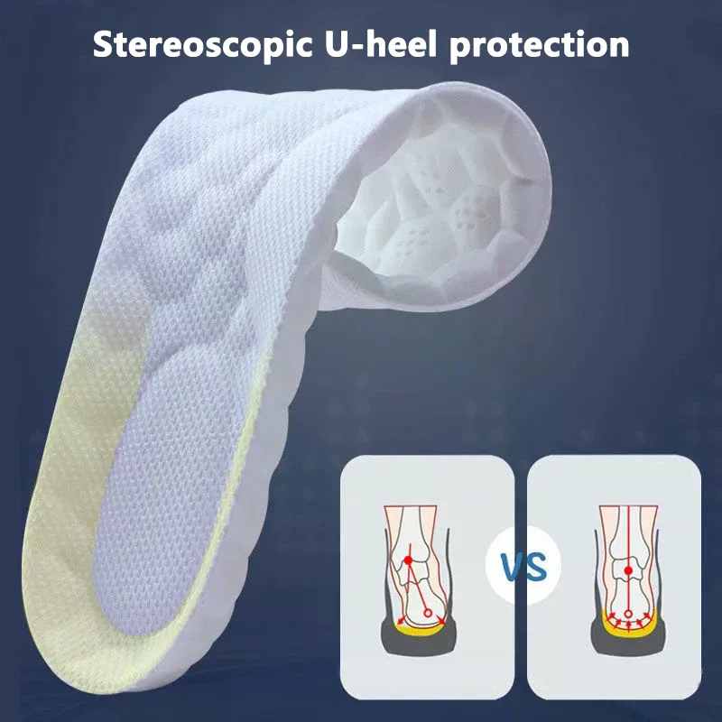 High Elasticity Latex Sport Insoles Arch Support Orthotic Shoe Pads  Soft Breathable Deodorant Shock Absorption Cushion