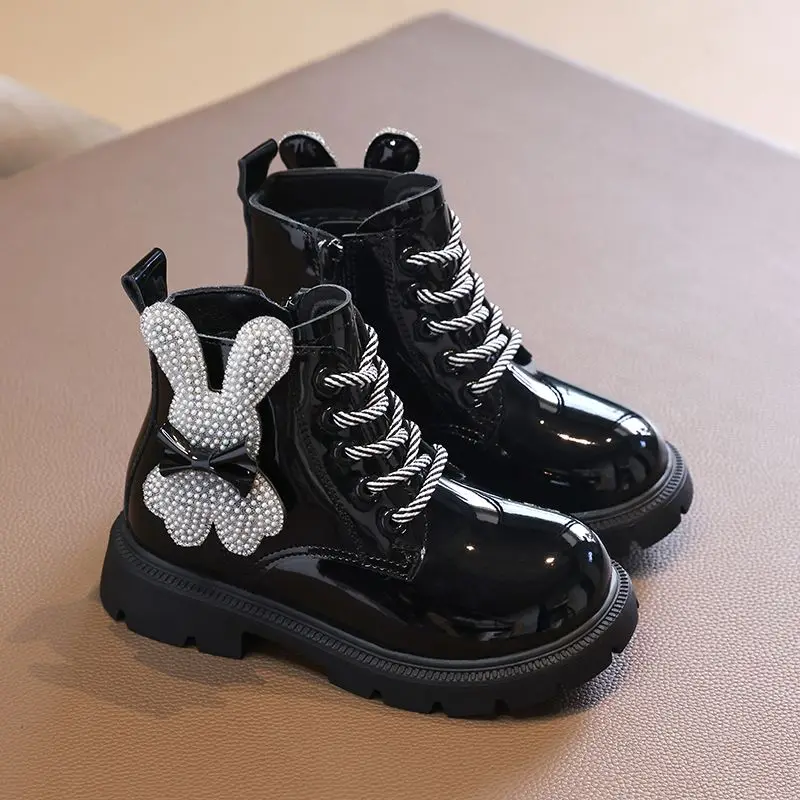 

Kids Girls Boots 2026 Autumn Winter New Design Leather Short Boots Princess Style Warm Waterproof Anti Slip Ankle Boots