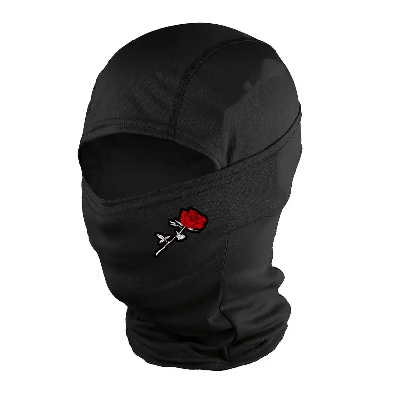 1/2/5PC multi-color rose embroidery full face balaclava, suitable for cycling, skiing, hiking