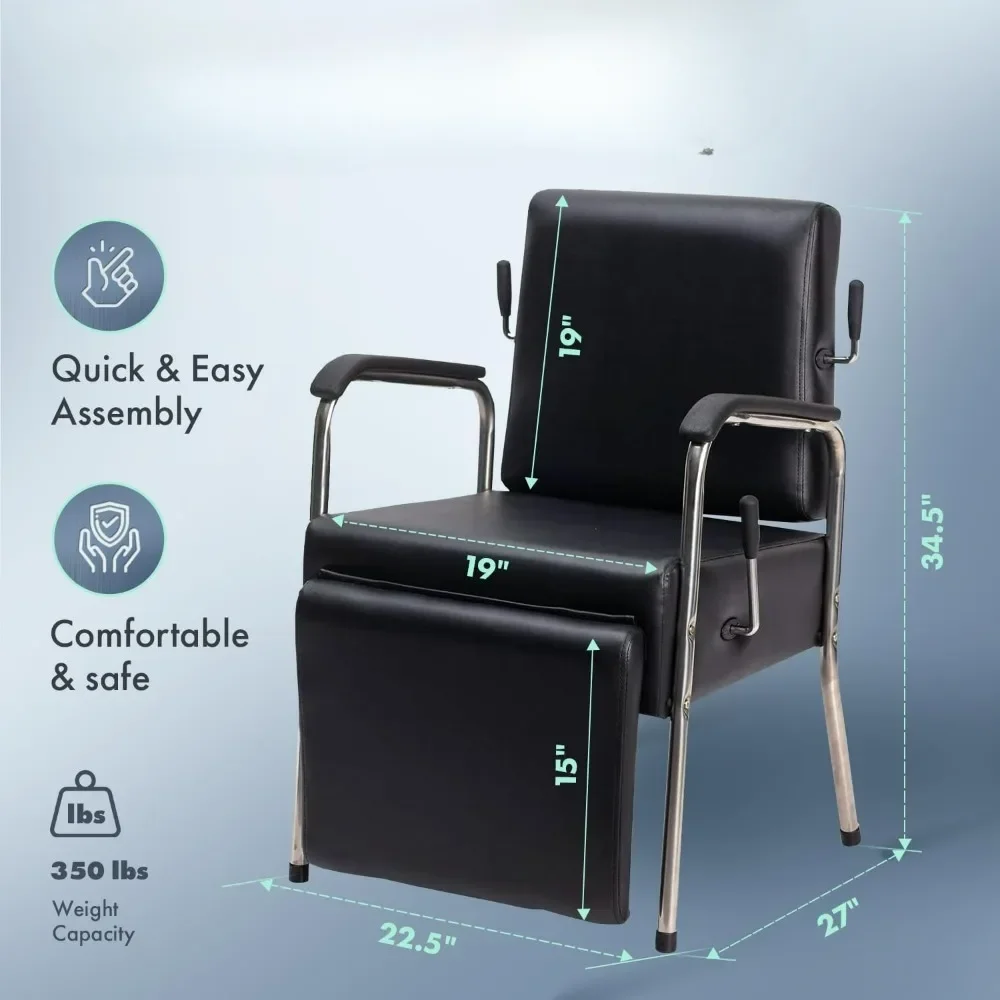 Salon Chairs Professional Salon Shampoo Chair Lever Controlled Reclining Chair with Kick-Out Leg Rest for Barber Shop Spa Chairs