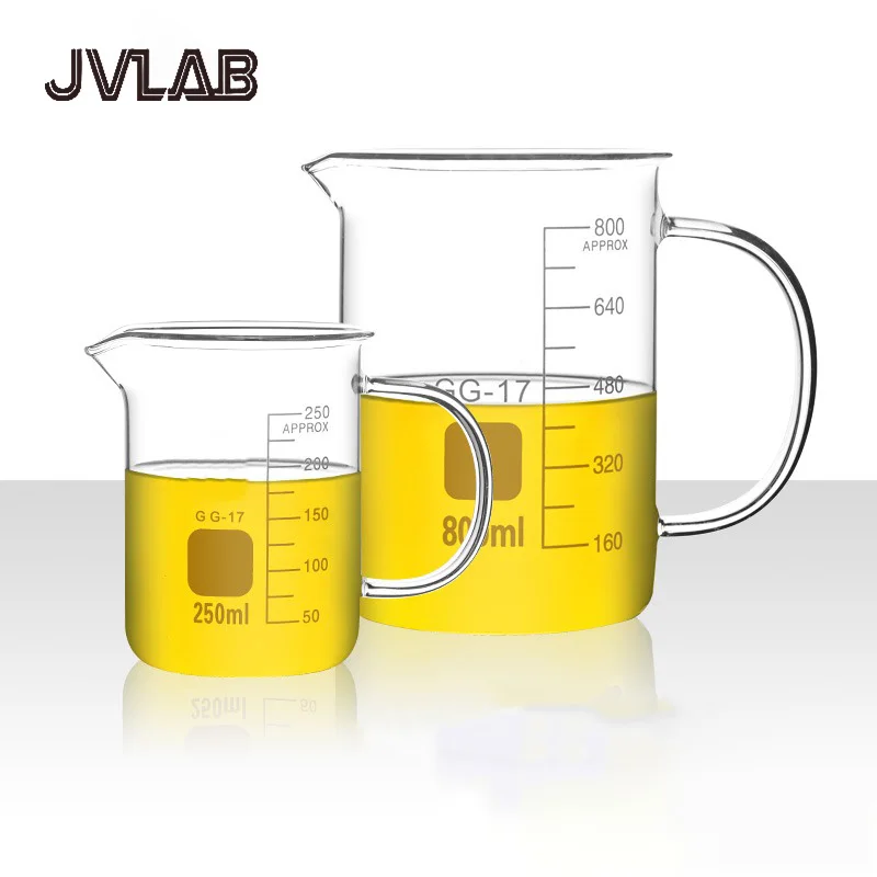 

Glass beaker handle high temperature resistant lab experimental equipment scale household water cup multiple specification JVLAB