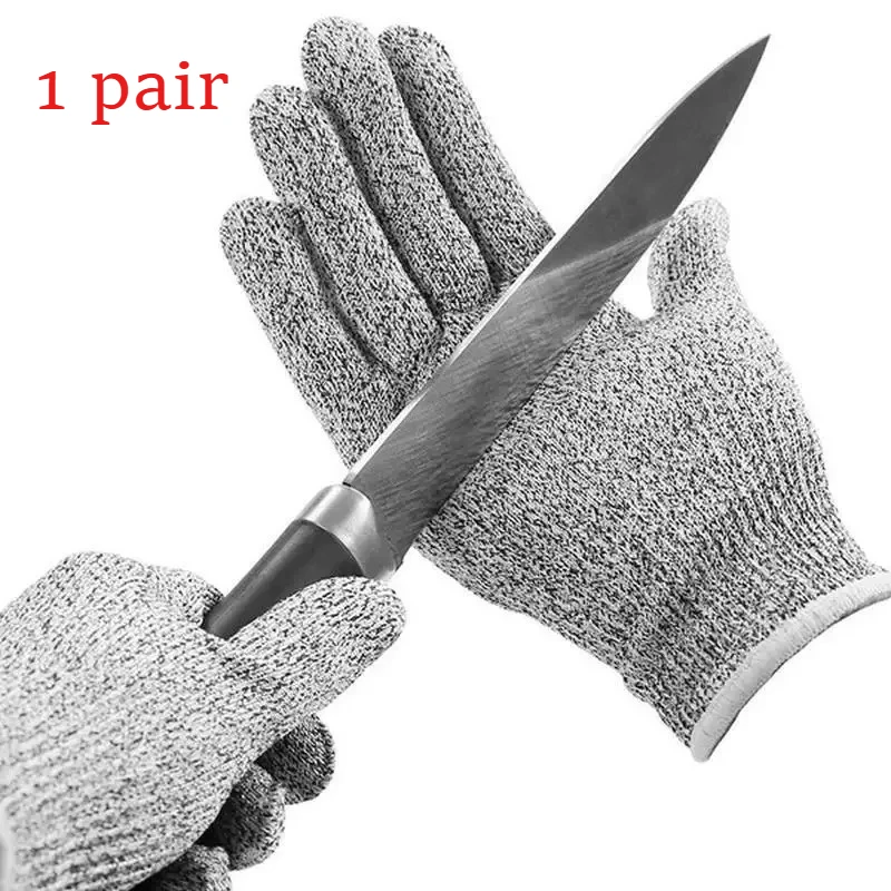 Safety Level 5 HPPE Anti-Cut Gloves Kitchen Gardening Anti-Cut Knitted Gloves Anti-Thorn Wear-Resistant  Building Cutting Gloves