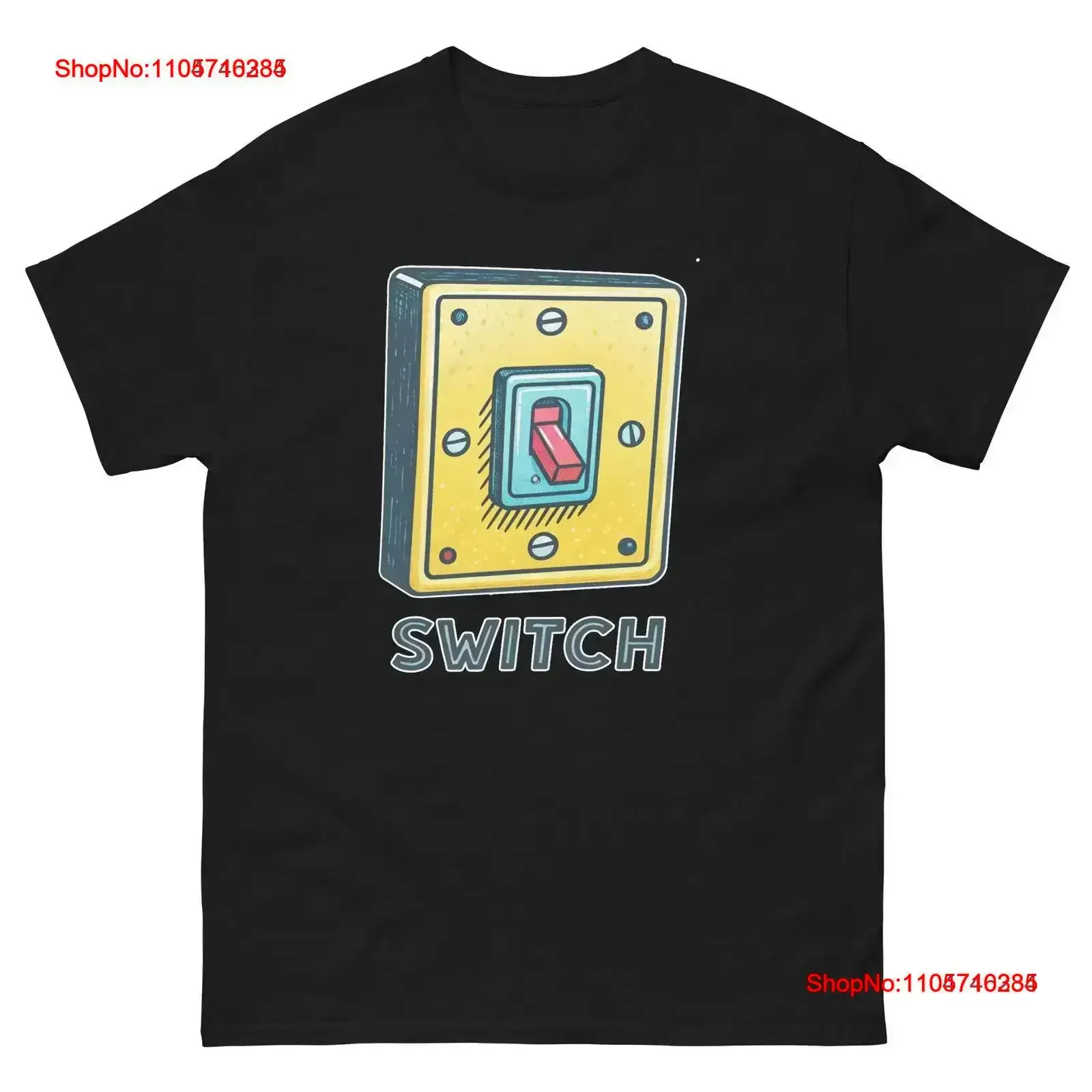 Switch Popular Illustration Object T Shirt vintage Washed Breathable Casual Slightly Stylish Top For Everyday Wear Soft homme