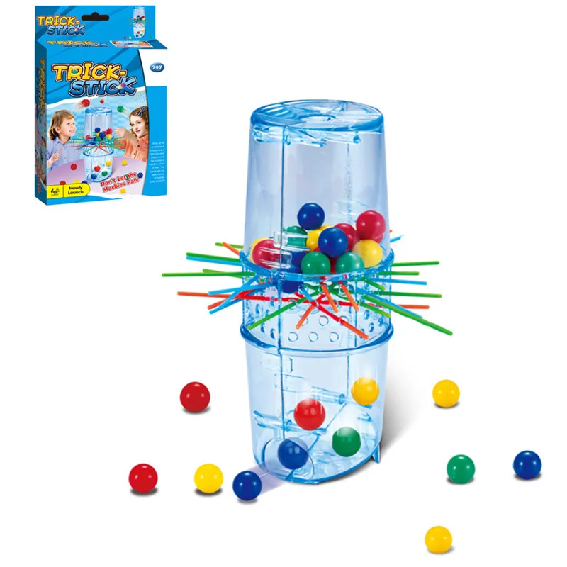 Kids Pull Stick Game with Falling Beads, Early Educational Color Balance Toy, Brain Training Parent-child Interactive Party Game