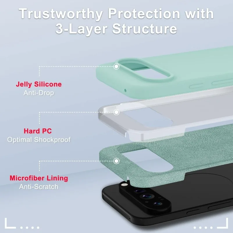 Fashion Liquid Silicone Case for Google Pixel 9 Pro XL 8A 7A 6A 5A Soft Skin Feeling TPU Cover for Google 6 7 8 9 Pro 8Pro 7Pro