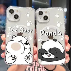 Cute Panda Funny Ice Bear Magsafe Magnetic Phone Case for iPhone 16 15 14 13 12 11 8 7 Plus Pro Max X XR XSMax Soft Clear Cover