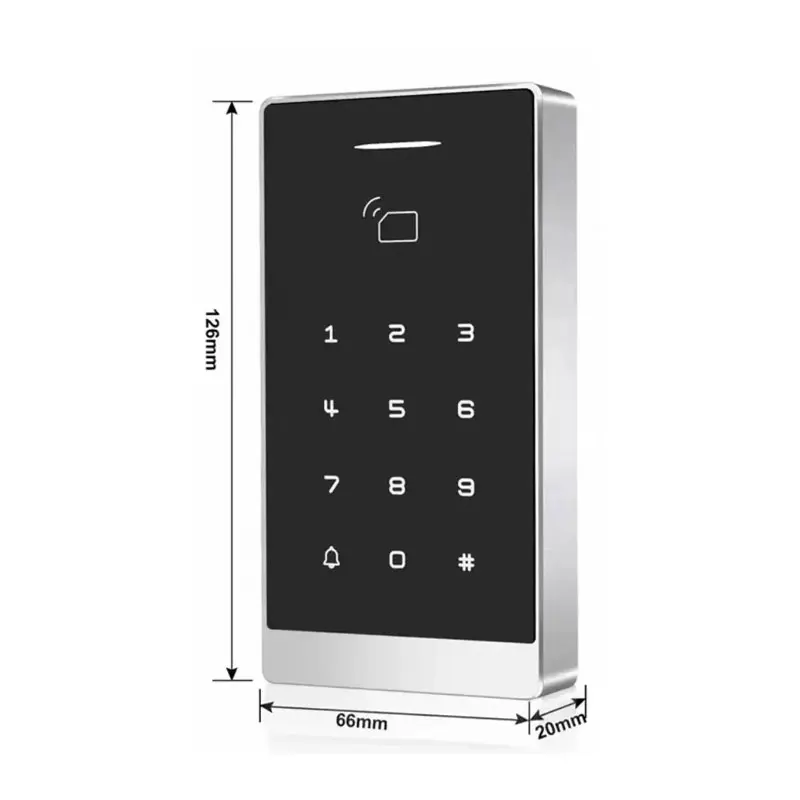 RFID Metal Touch Keypad Dual Frequency ID/IC 125K/13.56M Waterproof IP68 Large Capacity 10000 Users