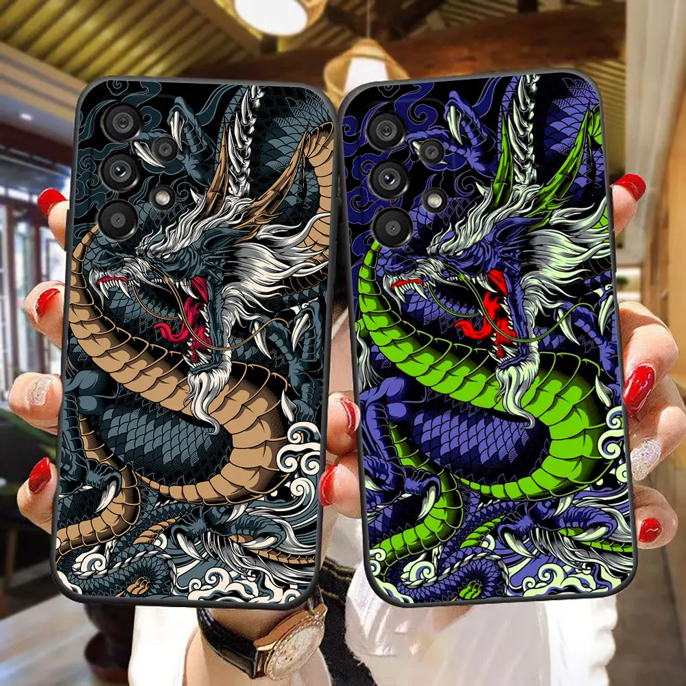 Mythical Dragon Tiger Phone Case For Samsung A73 A72 A71 A57 A56 A55 A54 A53 A52 A37 A36 A35 A32 A23 A22 A17 A16 A14 A33 Case