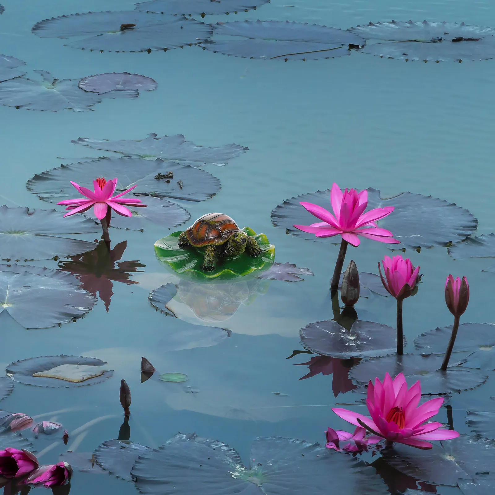 Floating Pond Turtle Decor Realistic Resin Figurine for Garden Pool Water Feature Assorted Color 1 Piece