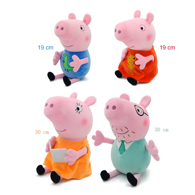 

Anime Peppa Pig Plush Dolls George Family 4pcs Set Party Decoration Stuffed Animals Doll Mummy Pig Daddy Pig Kids Birthday Gifts