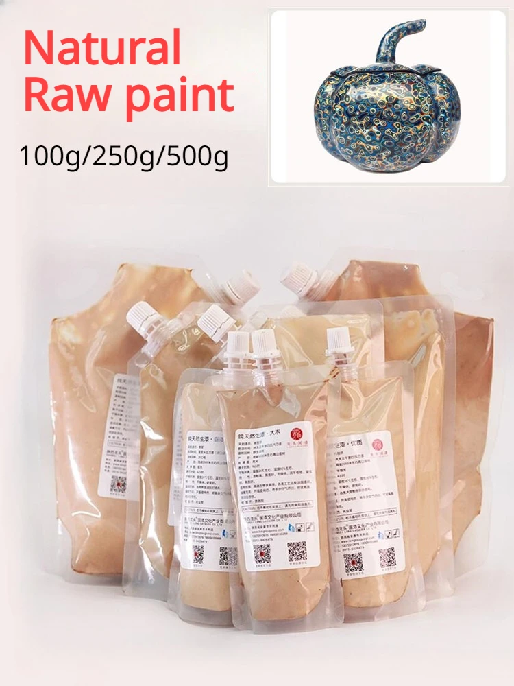 100/500g Natural Raw Paint Transparent Paint DIY Musical Instrument Ancient Architecture Draw Natural Anti-corrosion Coating