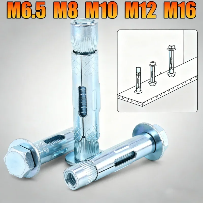 Galvanized External Hexagon Expansion Screw M6.5 M8 M10 M12 M16 Built in Floor Expansion Bolt for Deceleration Strip Ground Lock