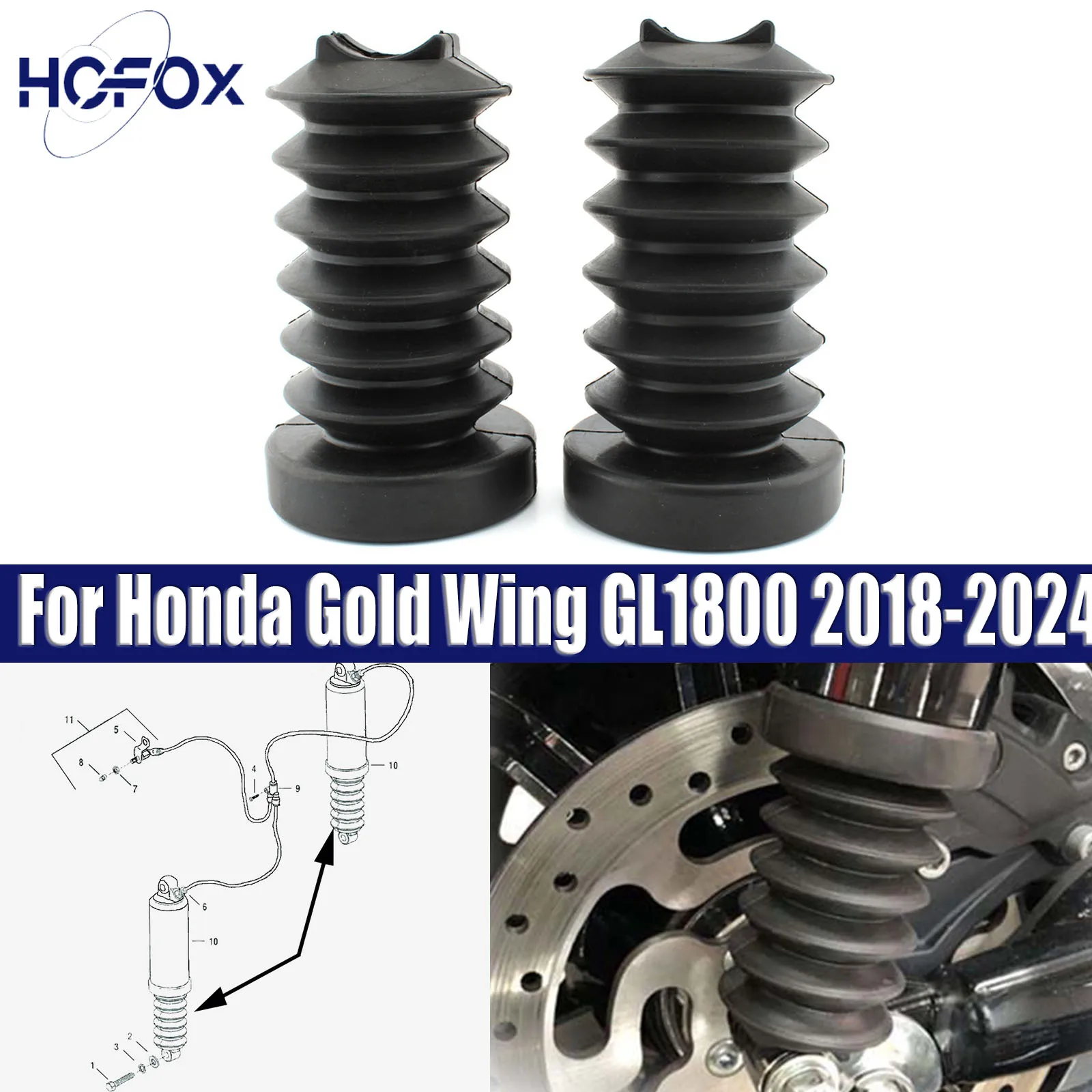 

For Honda CB900C CB900 1980-1982 Rubber Parts Rear Fork Boots Shock Absorber Covers Protector Gaiter Gators