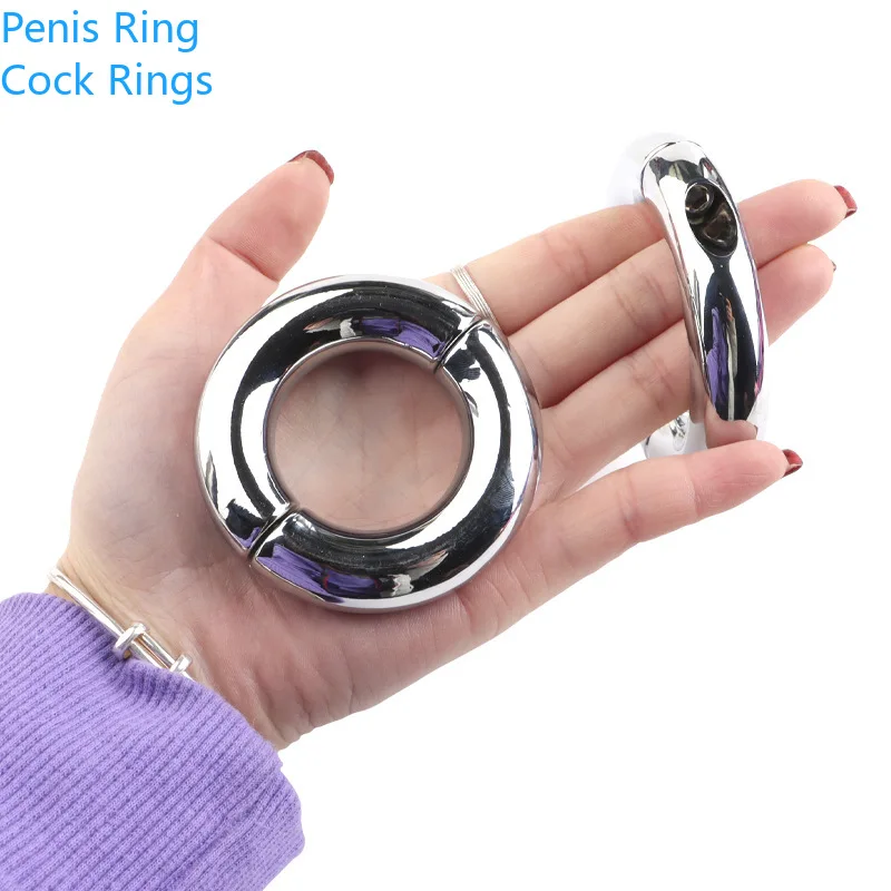 Penis Massage Ball Scrotum Stretcher Metal Penis Lock Cock Ring Bondage Restraint Delay Ejaculation Bdsm Sex Toy For Man