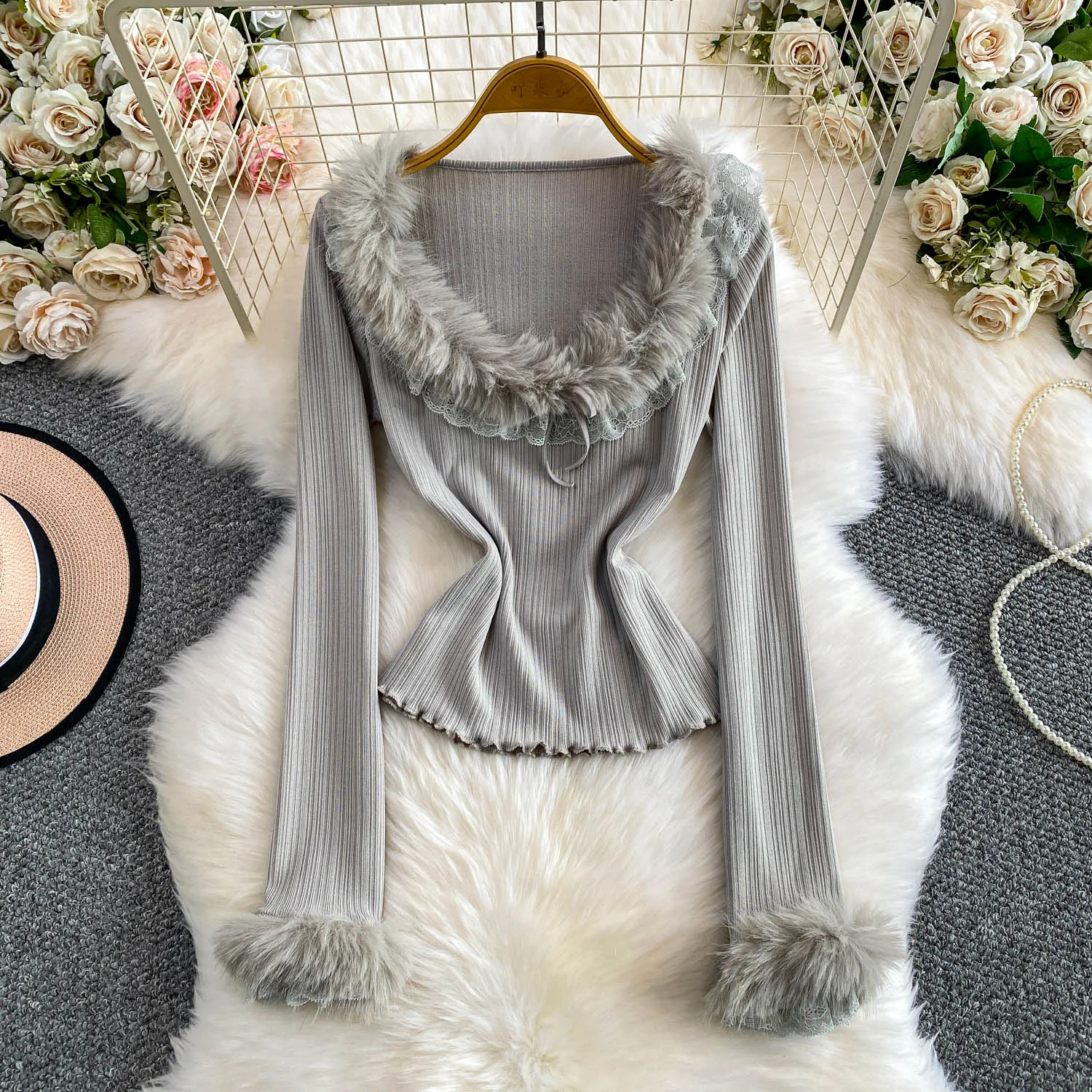 

Женские зимние модные рубашки из искусственного меха, топы, футболки, женские тонкие эластичные лоскутные пуловеры для фестиваля, вечеринки, ночного клуба, свидания, ужина, банкета