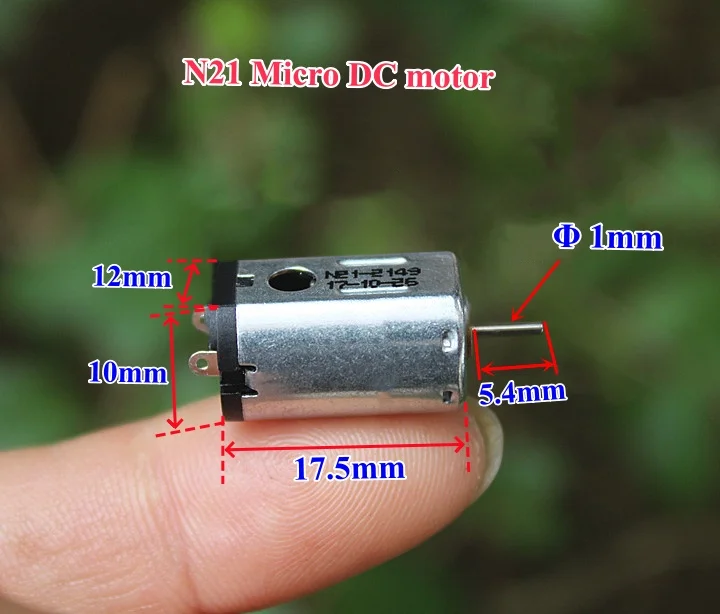 10 Stuks, Gloednieuwe 10*12*17.5Mm Ndfeb N21-1951 3V 3.7V 30000Rpm Hoge Snelheid N20 N21 Micro Dc Motor Met Ontluchting ~