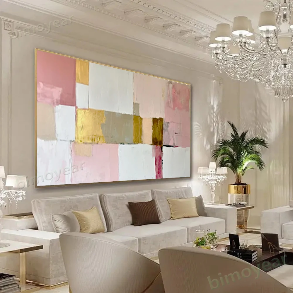 

100% Hand Painted Abstract Oil Painting Beautiful golden red Wall Art Picture On Canvas Mural For Living Room Home Decor Paint