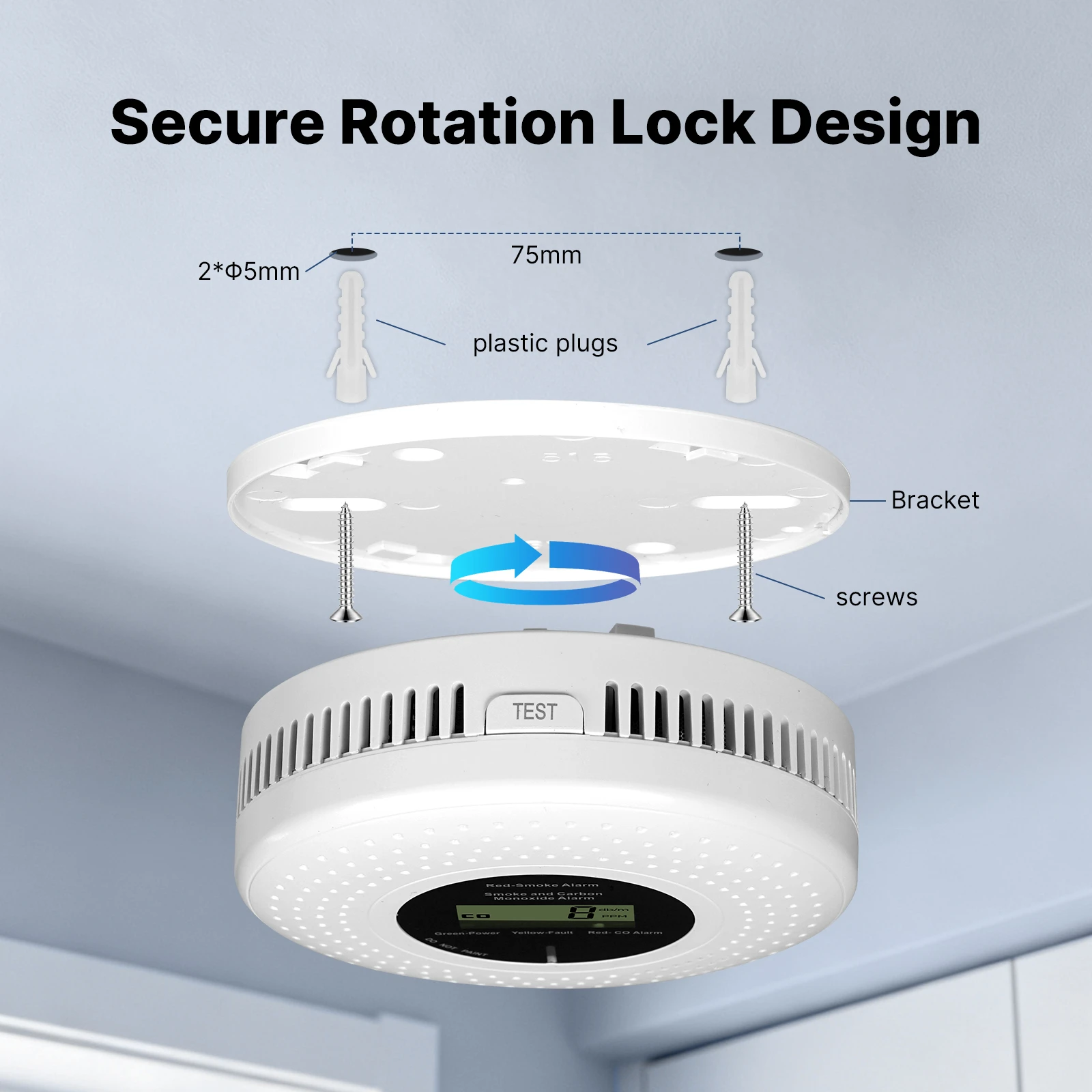 Allarme Intelligente Zigbee per Fumo e Monossido di Carbonio, Sensore Doppio CO e Fumo Fotoelettrico, Notifiche APP (Richiede Hub ZigBee)