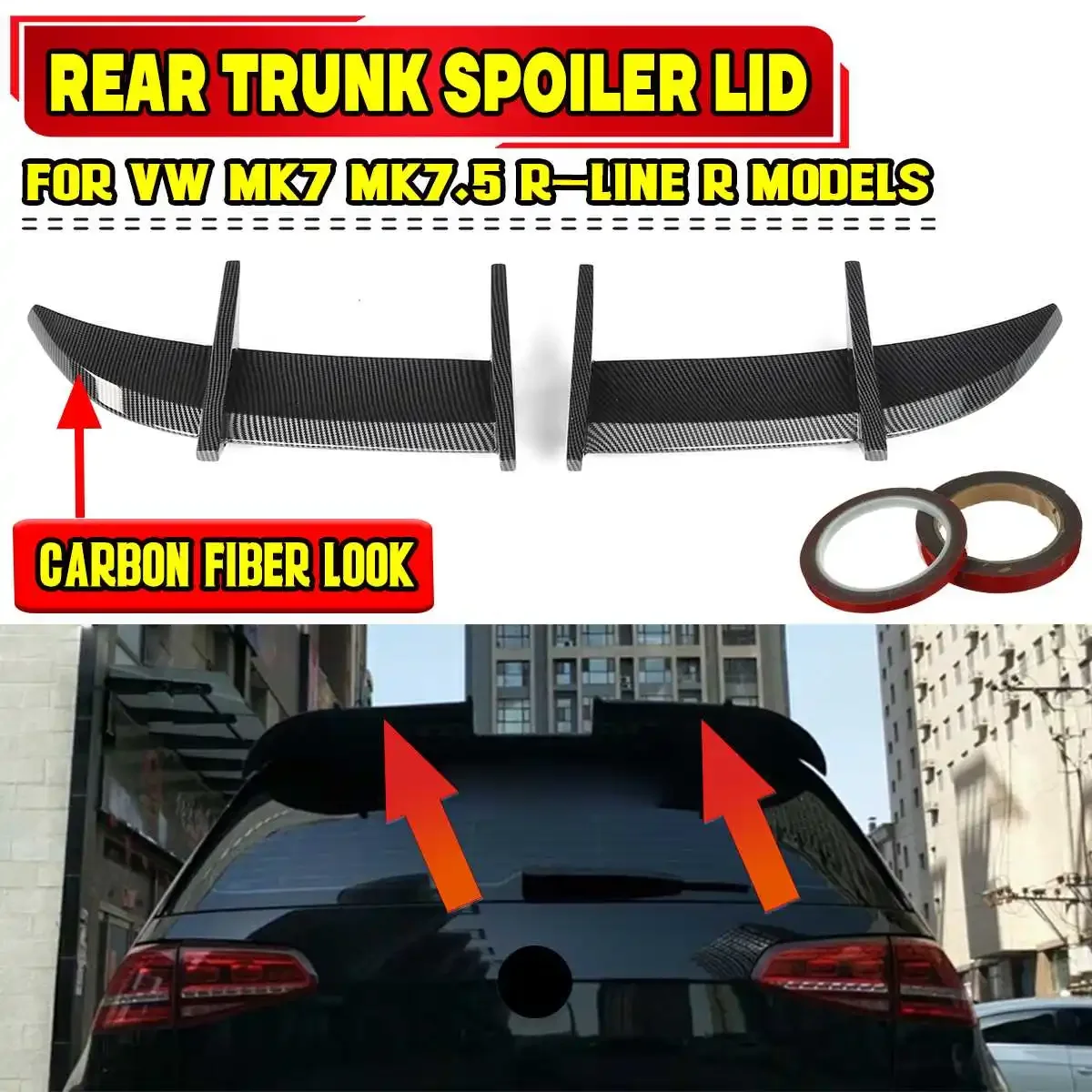 

Задний спойлер из черного/углеродного волокна для Volkswagen MK7 MK7