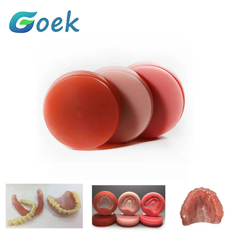 

1 piece Dental PMMA Resin Disc for Denture Base Monolayer Pink 98 OP 20-25mm Dentistry Tool Laboratory Materials Products