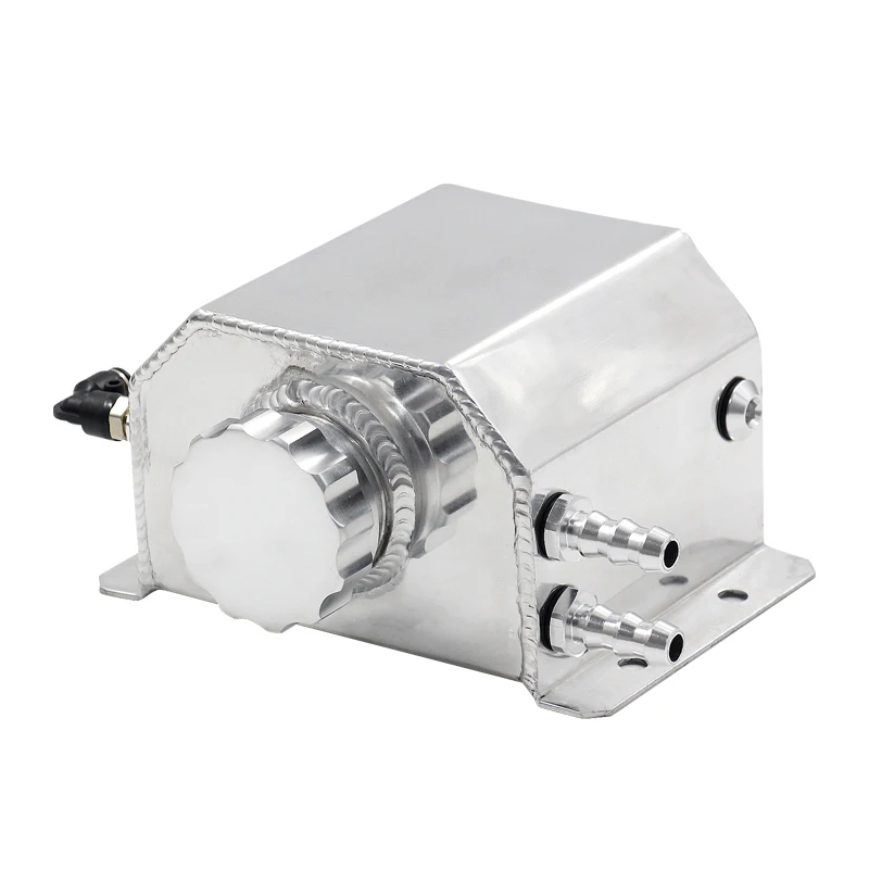 Universal 1L Aluminum Oil Catch Can Tank Reservoir with Drain Plug Racing Oil Catch Tank