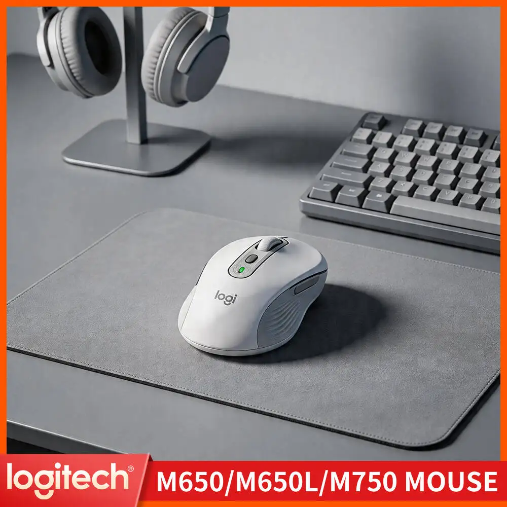 Logitech M650/M650L Signature Mouse - Wireless, Sustainable Design, Silent Clicks, 400-4000 DPI for Office Use